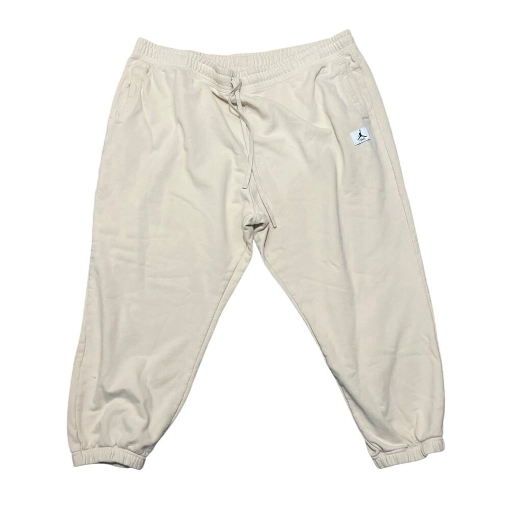 Jordan Flight  Loose Fit 3X Beige Sweatpants With Elastic Waist & Drawstring 100